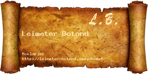 Leimeter Botond névjegykártya